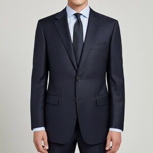 GIVENCHY Navy Blue 3-Button Single Breasted 100% Wool Classic Blazer US 40R